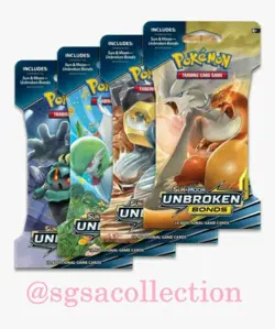Pokemon SunMoon Unbroken Bonds Sleeved Booster Pack Art Bundle (Set of 4) Sealed - Image 1