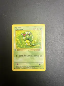 Pokemon TCG 1st Edition Shadowless Caterpie 45/102 Shadowless Base Set - Image 1