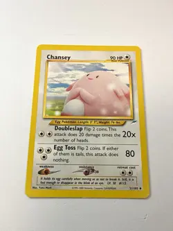 Pokemon TCG Chansey 31/105 Neo Destiny WOTC LP Yuka Morii - Image 1
