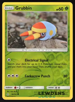 Grubbin - 18/214 - Reverse Holo Common - Unbroken Bonds - Pokemon Card - Image 1