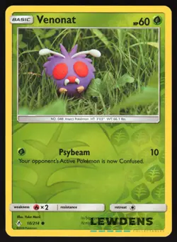 Venonat - 10/214 - Reverse Holo Common - Unbroken Bonds - Pokemon Card - Image 1