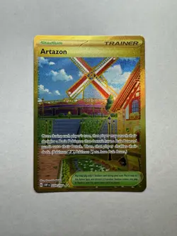 Pokemon Obsidian Flames Artazon 229/197 Gold Secret Rare TCG Card - Image 1