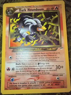 Pokemon Dark Houndoom Neo Destiny 7/105 Holo Rare Card 60 HP The Pokemon Company - Image 1