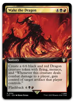 Wake the Dragon (Extended Art) #154 (NM) Lord of the Rings LTC Magic MTG - Image 1