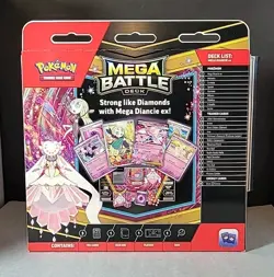 Pokemon Mega Battle Deck: Mega Diancie ex Deck Foil Cards Box Playmat Coin - Image 2