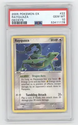 2005 POKEMON EX DEOXYS RAYQUAZA 22/107 PSA 10 Q1887 - Image 1