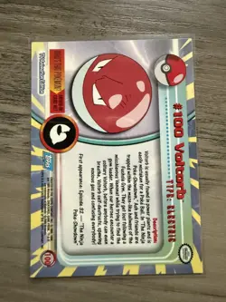 2000 Pokemon Voltorb #100 TV Animation Edition Topps Blue Logo - Image 2