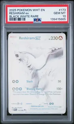 2025 Pokemon WHT EN-White Flare Reshiram EX #173 PSA 10 - Image 1