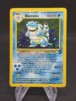 Pokemon TCG Base Set 2 Blastoise Holo Rare 2/130 Swirl Bottom Left LP - Image 1