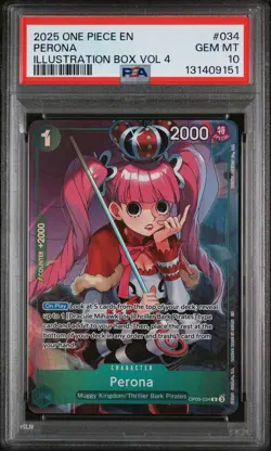2025 ONE PIECE PROMOS ILLUSTRATION BOX VOL.4 #034 PERONA PSA 10 - Image 1