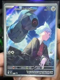 Pokemon TCG Steven's Beldum SVP 207 Black Star Promo Card NM Condition - Image 1