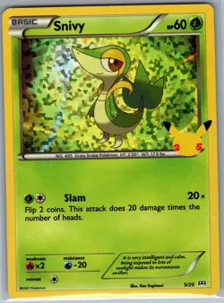 Snivy - 5/25 Holo McDonald's 25th Anniversary Promos - Pokemon Card - NM - Image 1