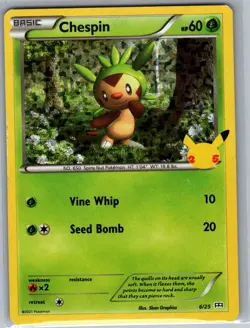 Chespin - 6/25 Holo McDonald's 25th Anniversary Promos - Pokemon Card - NM - Image 1