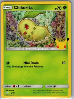 Chikorita - 2/25 Holo McDonald's 25th Anniversary Promos - Pokemon Card - NM - Image 1