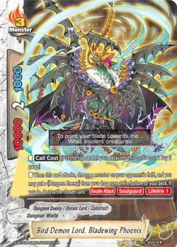 Future Card Buddyfight Bird Demon Lord, Bladewing Phoenix X-BT03A-UB01/0026EN R - Image 1