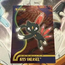 RARE 2001 Topps POKEMON FOIL SNEASEL #215 JOHTO LEAGUE - Image 1