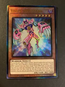 Vision HERO Faris 1st Edition Prismatic Ultimate Rare RA01-EN004 Yu-Gi-Oh! - Image 1