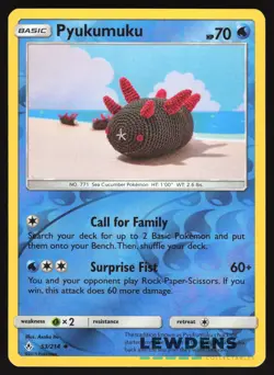 Pyukumuku - 53/214 - Reverse Holo Uncommon - Unbroken Bonds - Pokemon Card - Image 1