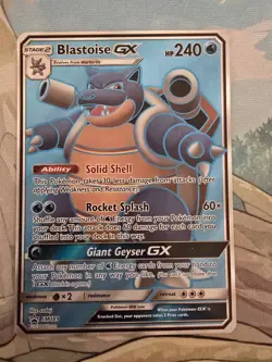 Pokemon Blastoise GX Full Art Holo Black Star Promo Card SM189 Sun & Moon - Image 1
