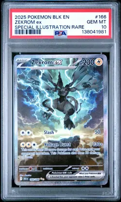 2025 POKEMON BLK EN-BLACK BOLT SPECIAL ILLUSTRATION RARE #166 ZEKROM EX PSA 10 - Image 1