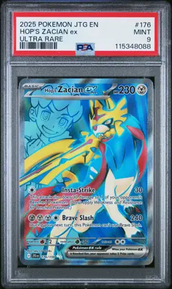 2025 POKEMON JTG EN-JOURNEY TOGETHER ULTRA RARE #176 HOP'S ZACIAN EX PSA 9 - Image 1