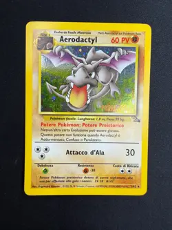 Pokemon Aerodactyl 1/62 Fossil Rara Holo PRERELEASE Unlimited Wizards IT Vintage - Image 1