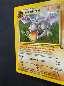 Pokemon Aerodactyl 1/62 Fossil Rara Holo PRERELEASE Unlimited Wizards IT Vintage - Image 4