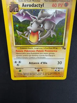 Pokemon Aerodactyl 1/62 Fossil Rara Holo PRERELEASE Unlimited Wizards IT Vintage - Image 5
