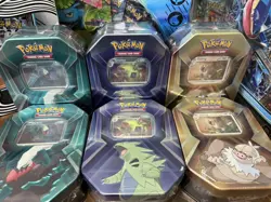 Triple Whammy Collector Tins Pokemon TCG Lot Of 3 (Complete Tin Set) New Sealed - Image 1
