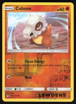 Cubone - 90/214 - Reverse Holo Common - Unbroken Bonds - Pokemon Card - Image 1