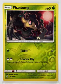 Phantump Reverse Holo 6/145 Pokemon Card 2017 Guardians Rising - Image 1