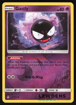 Gastly - 67/214 - Reverse Holo Common - Unbroken Bonds - Pokemon Card - Image 1