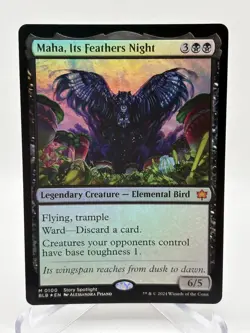 Magic The Gathering - Maha, Its Feathers Night Foil Mythic #0100 BLB Bloomburrow - Image 1