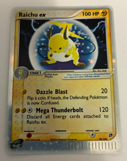Pokemon TCG Raichu EX Sandstorm Holo Card 98/100 Ultra Rare LP See Photos - Image 1