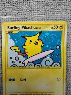 Surfing Pikachu 114/111 Rising Rivals Secret Rare Pokemon Card - Image 3