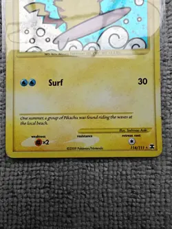 Surfing Pikachu 114/111 Rising Rivals Secret Rare Pokemon Card - Image 4