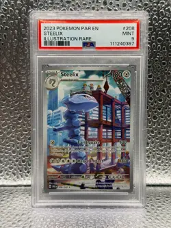 Pokemon 2023 Steelix 208/182 Full Art Illustration Rare Paradox Rift PSA 9 - Image 1