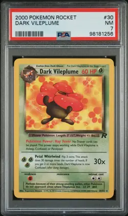 Pokemon PSA 7 2000 Team Rocket Dark Vileplume Rare Christmas GiftU - Image 1