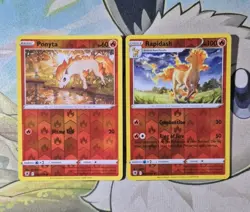 Pokemon Ponyta 021/189 Rapidash 022/189 Rare Reverse Holo Astral Radiance Bundle - Image 1