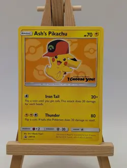 Ash's Pikachu SM110 Sun & Moon Black Star Promo I CHOOSE YOU! Pokemon Orange - Image 2