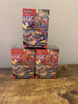 [Lot of 3] Pokemon Mega Evolution Booster Bundle - Factor Sealed - Image 1