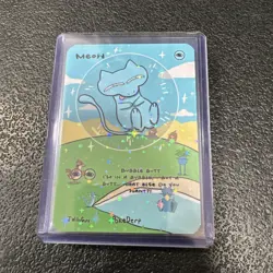 “HOLO” Pokederp Meow - Mew Fan Art Custom Derpy Card Alt Art Secret Rare - Image 1