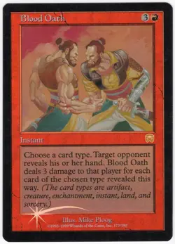 Blood Oath 1999 Mercadian Masques FOIL Red Rare Instant MTG NM AZ3 - Image 1