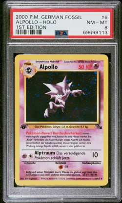 Alpollo Holo 1. Edition #6 | Pokemon Fossil Deutsch | PSA 8 - Image 2