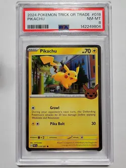 2024 POKEMON TRICK OR TRADE PIKACHU 018 (Holo) - PSA 8 - Image 1