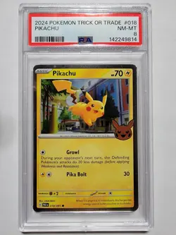 2024 POKEMON TRICK OR TRADE PIKACHU 018 (Holo) - PSA 8 - Image 1