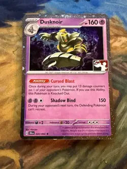 Play! Pokemon Prize Pack Series 7 Shrouded Fable Cosmo Holo 020/064 Dusknoir - Image 1