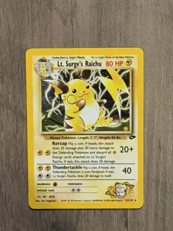 Pokemon TCG Lt. Surge's Raichu 11/132 Gym Challenge Holo VLP - Image 1
