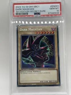 Dark Magician PSA 10 GEM MINT 💎 Secret Rare SBC1-ENG01 Speed Duel 1st Ed Yugioh - Image 1