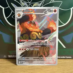 Pokemon TCG Emboar Holo Card White Flare Illustration Rare 098/086 NM - Image 1